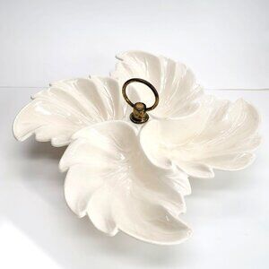 California Pottery Four Part Leaf Dish #34 McCoy? With Handle Made in USA PR309